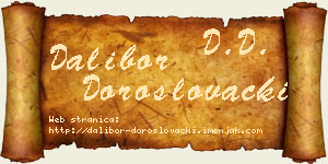 Dalibor Doroslovački vizit kartica
